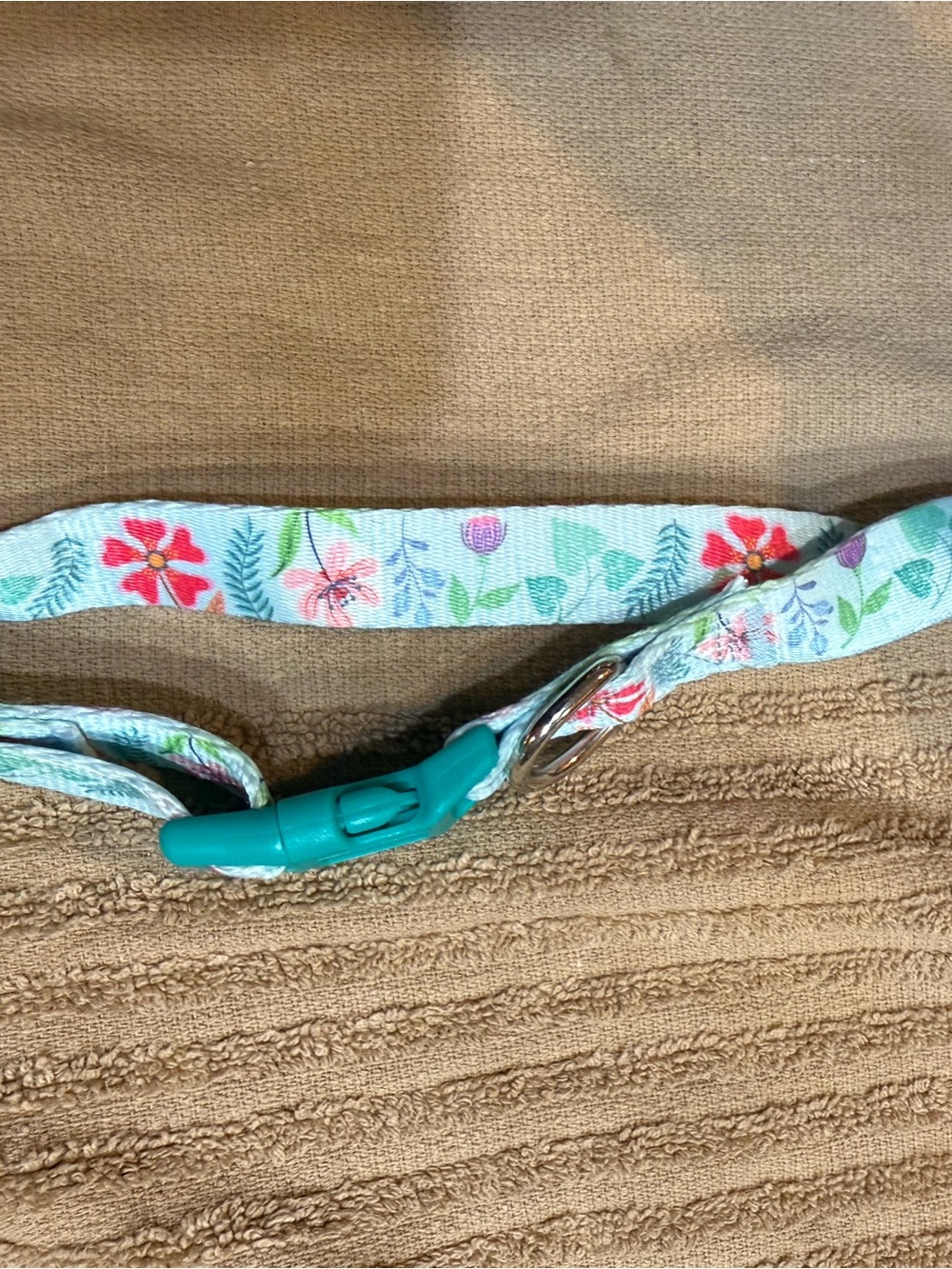 Dog Floral adjustable Collar with Teal - Floral Print
